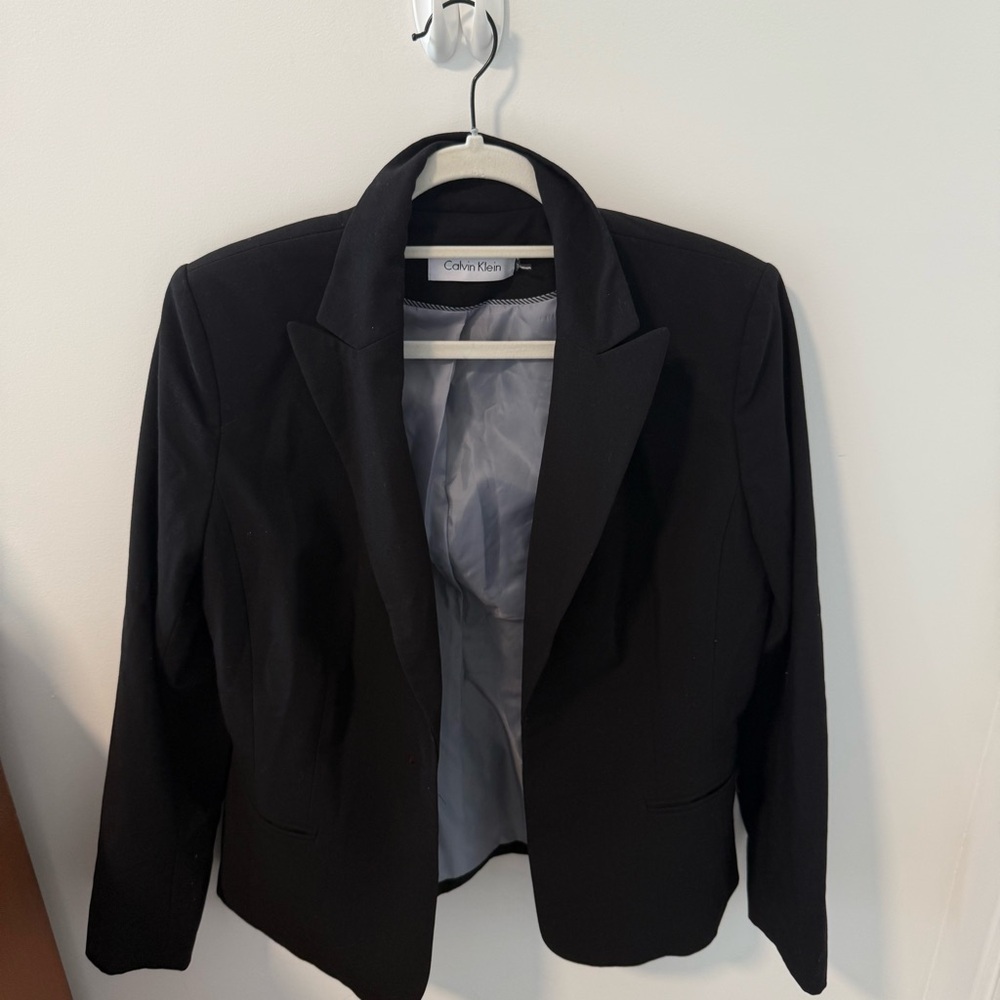 Calvin Klein Women's Single-Button Black Blazer